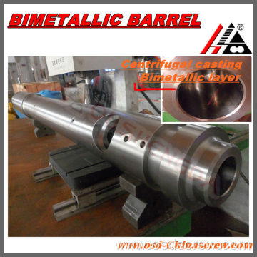 Centrifugal casting bimetallic injection barrel and barrel head